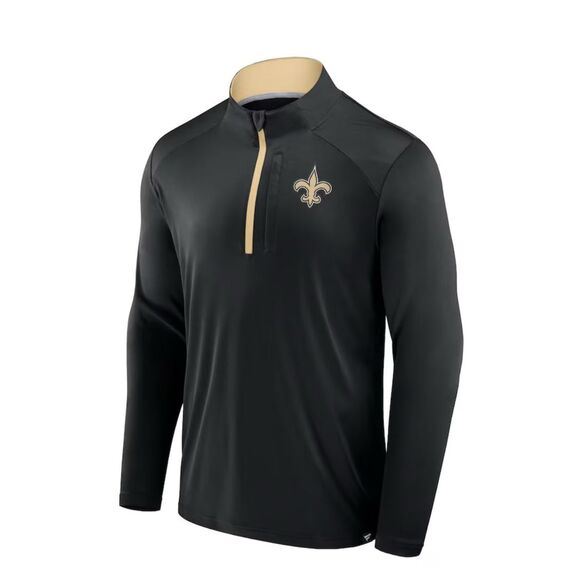 Antigua Other - NFL New Orleans Saints Antigua Black/Gold Quarter-Zip Pullover Top S NWT